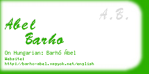 abel barho business card