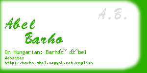 abel barho business card